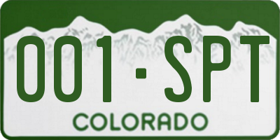 CO license plate 001SPT