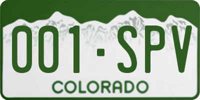 CO license plate 001SPV