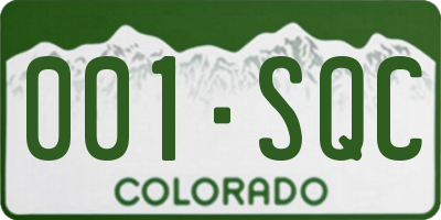 CO license plate 001SQC