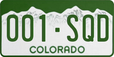 CO license plate 001SQD