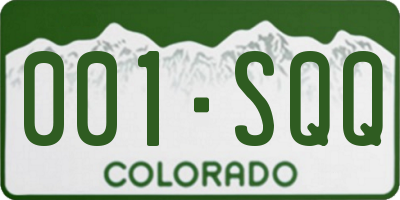 CO license plate 001SQQ