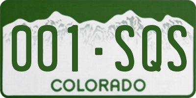 CO license plate 001SQS