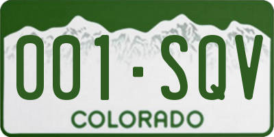 CO license plate 001SQV