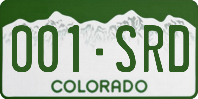 CO license plate 001SRD