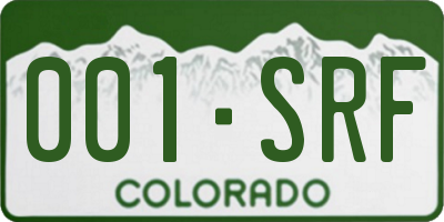 CO license plate 001SRF