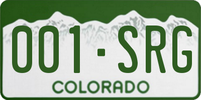 CO license plate 001SRG