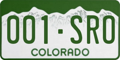 CO license plate 001SRO