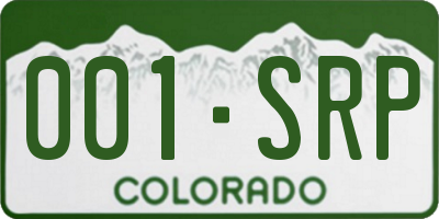 CO license plate 001SRP