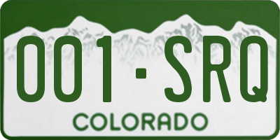 CO license plate 001SRQ