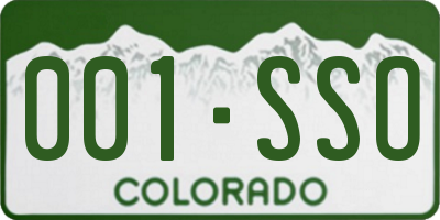 CO license plate 001SSO