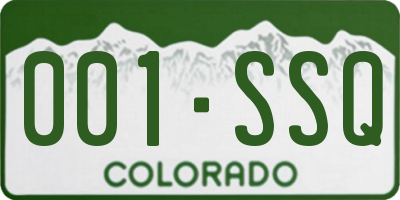 CO license plate 001SSQ