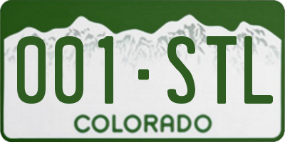 CO license plate 001STL