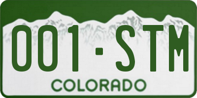 CO license plate 001STM