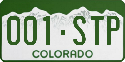 CO license plate 001STP