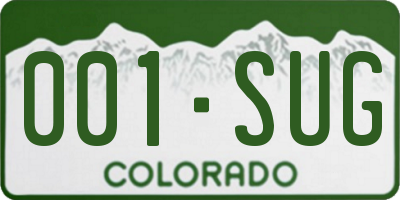 CO license plate 001SUG