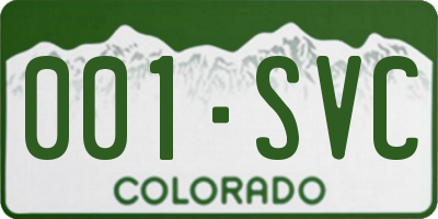 CO license plate 001SVC