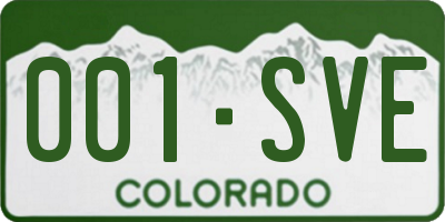 CO license plate 001SVE