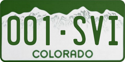 CO license plate 001SVI