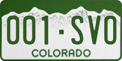 CO license plate 001SVO