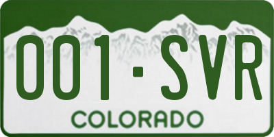 CO license plate 001SVR