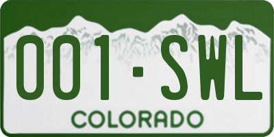 CO license plate 001SWL