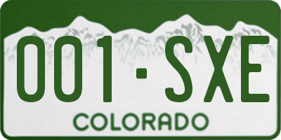 CO license plate 001SXE