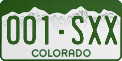 CO license plate 001SXX