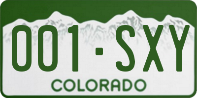 CO license plate 001SXY