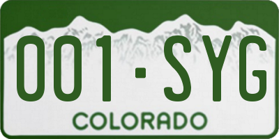 CO license plate 001SYG