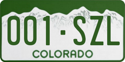 CO license plate 001SZL