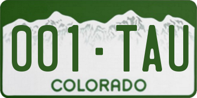 CO license plate 001TAU