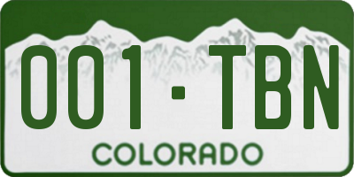 CO license plate 001TBN