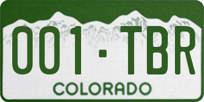 CO license plate 001TBR