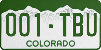 CO license plate 001TBU