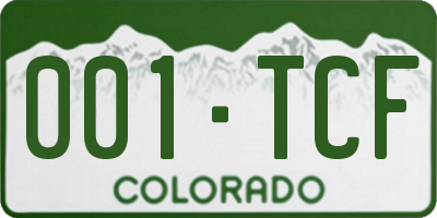 CO license plate 001TCF