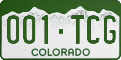 CO license plate 001TCG