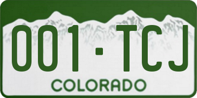 CO license plate 001TCJ