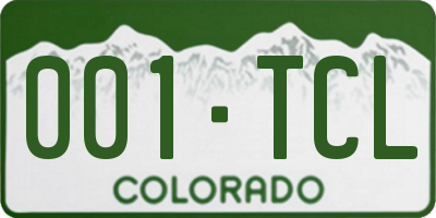 CO license plate 001TCL