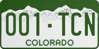 CO license plate 001TCN