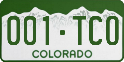 CO license plate 001TCO