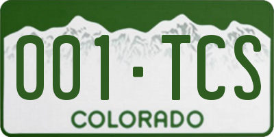 CO license plate 001TCS