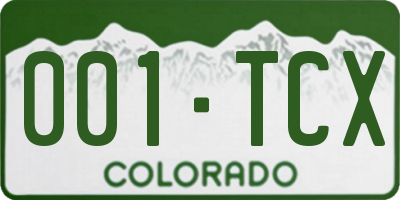 CO license plate 001TCX