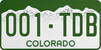 CO license plate 001TDB