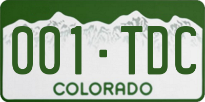 CO license plate 001TDC