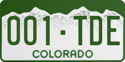 CO license plate 001TDE