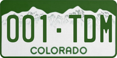 CO license plate 001TDM