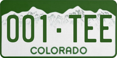 CO license plate 001TEE