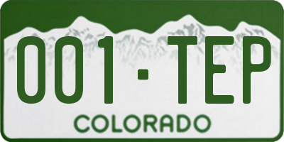 CO license plate 001TEP