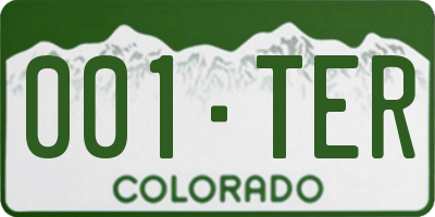 CO license plate 001TER