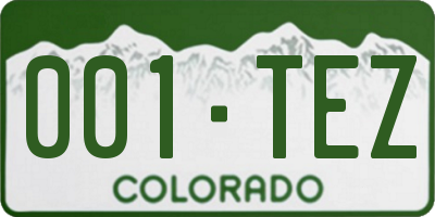 CO license plate 001TEZ